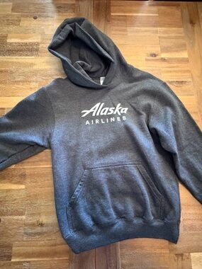 Source Unknown Alaska Airlines Dark Gray Hooded Sweatshirt